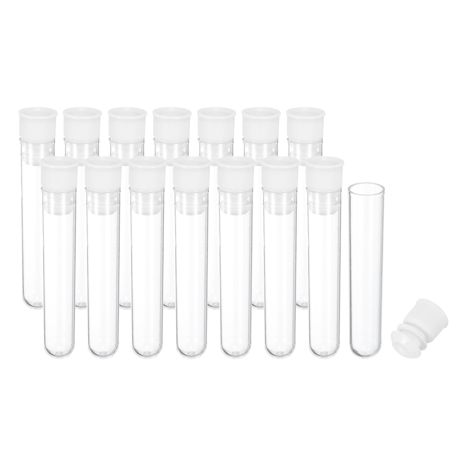 PATIKIL 0.6x2.4" Plastic Sewing Needle Storage Holder, 15 Pcs Portable Embroidery Needle Pin Toothpick Storage Tubes Case for Craft Knitting, White