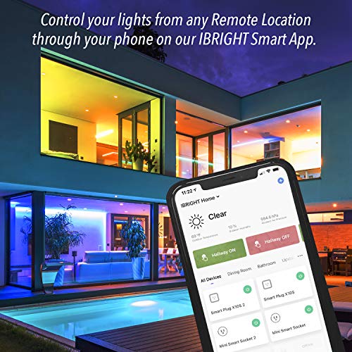 Smart Light Bulbs, IBRIGHT 16 Million Colors, 80 Energy Saving, A19