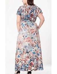 FEOYA Vestido Bohemio Mangas Cortas Talla Plus