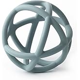 TOPGOMES Baby Teether Ball Toy, BPA Free Silicone Soft Ball Easy to Hold Teether for Babies Ages 6 Months+ (Ether)