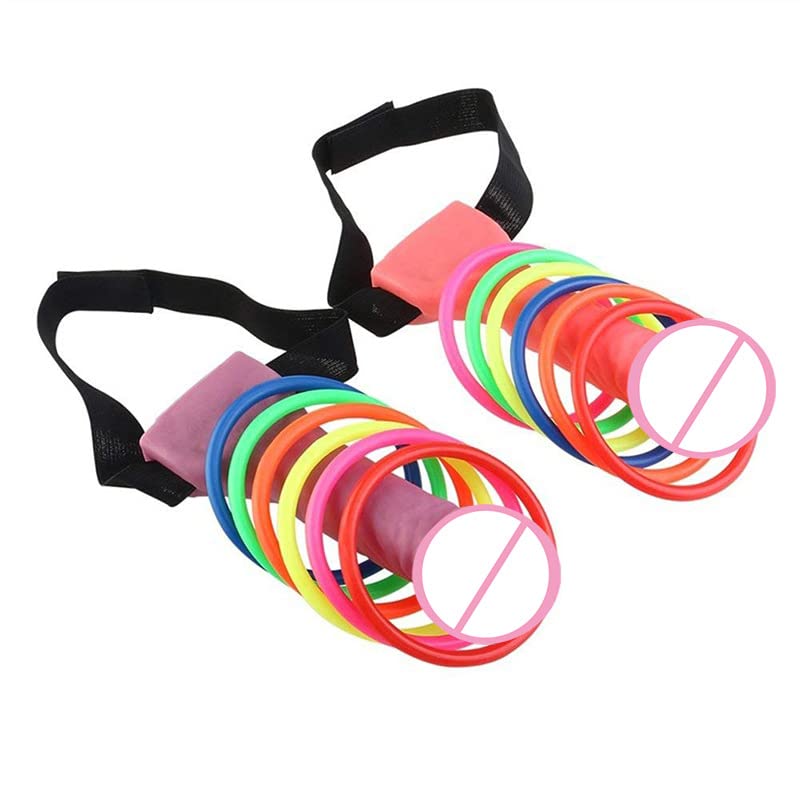 14 Pcs Hen Do Party Games for Adult, Toss Games Bachelorette Party Favor Night Party Ring Toss Party Games for Adults Ring Novelty Props Simulation Shaped Toss Game