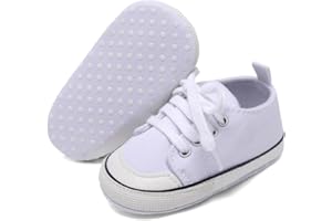 SEKANTROL Unisex Baby Girls Boys Shoes Infant Soft Sole Canvas Newborn First Walkers High Top Anti-Slip Sneakers