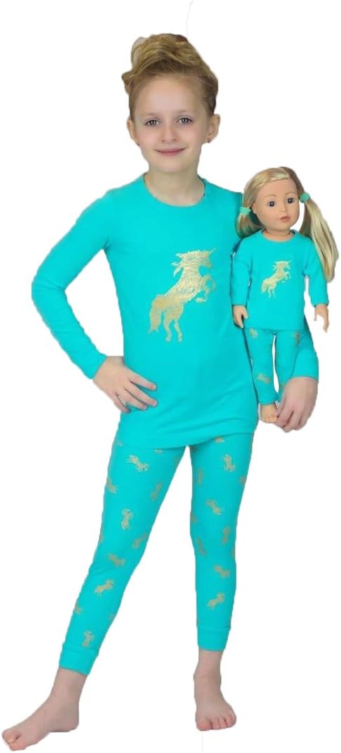 GirlslovedollsGirls Pyjama by Lilli&Me | Girls and Dolls Matching 4 Piece Pyjama Sets