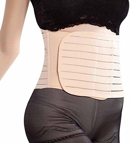 Healthcom Adjustable Postpartum Belly Wrap Recovery Girdle pregnancy support belt Waist Trainer Tummy Trimmer Abdominal Binder Body Slimming Belt,Size:L