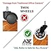 AXL Wheels for Office Chairs 3 inch PU Rollerblade Style casters (Set of 5), Safe for All Hardwood Floors, Black/Clear