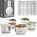 Stainless Steel Measuring Cups - Stackable 6 pcs Set with ORIGINAL Magnetic Measurement Conversions Chart