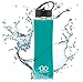 GO Active Insulated Water Bottle with Straw. Stainless Steel Double Wall Sport Bottle Featuring ActiveLock™ Thermal Vacuum Keeps ice Over 24 Hours! Durable, Portable (Aqua Green, 24 oz)