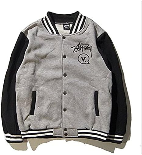 Amazon Stussyステューシー スウェットスタジャン メンズ 並行輸入品 L 灰 コート ジャケット 通販