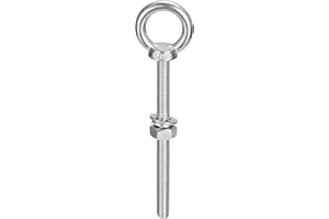 uxcell Lifting Eye Bolt, 1 Set M10x150mm Eye Bolt with Nut Washer 304 Stainless Steel Shoulder Lifting Ring Eye Bolt for Hang