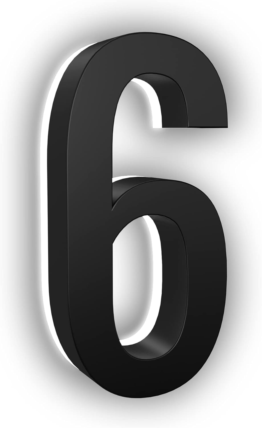 Address Signs - LN LUMANUMBERS - 7 Inch LED House Numbers, ABS-Polymer, Premium Quality, Backlit LED Illuminated Home Address Number, Lighted House Numbers, Modern Address Numbers (6, Black)