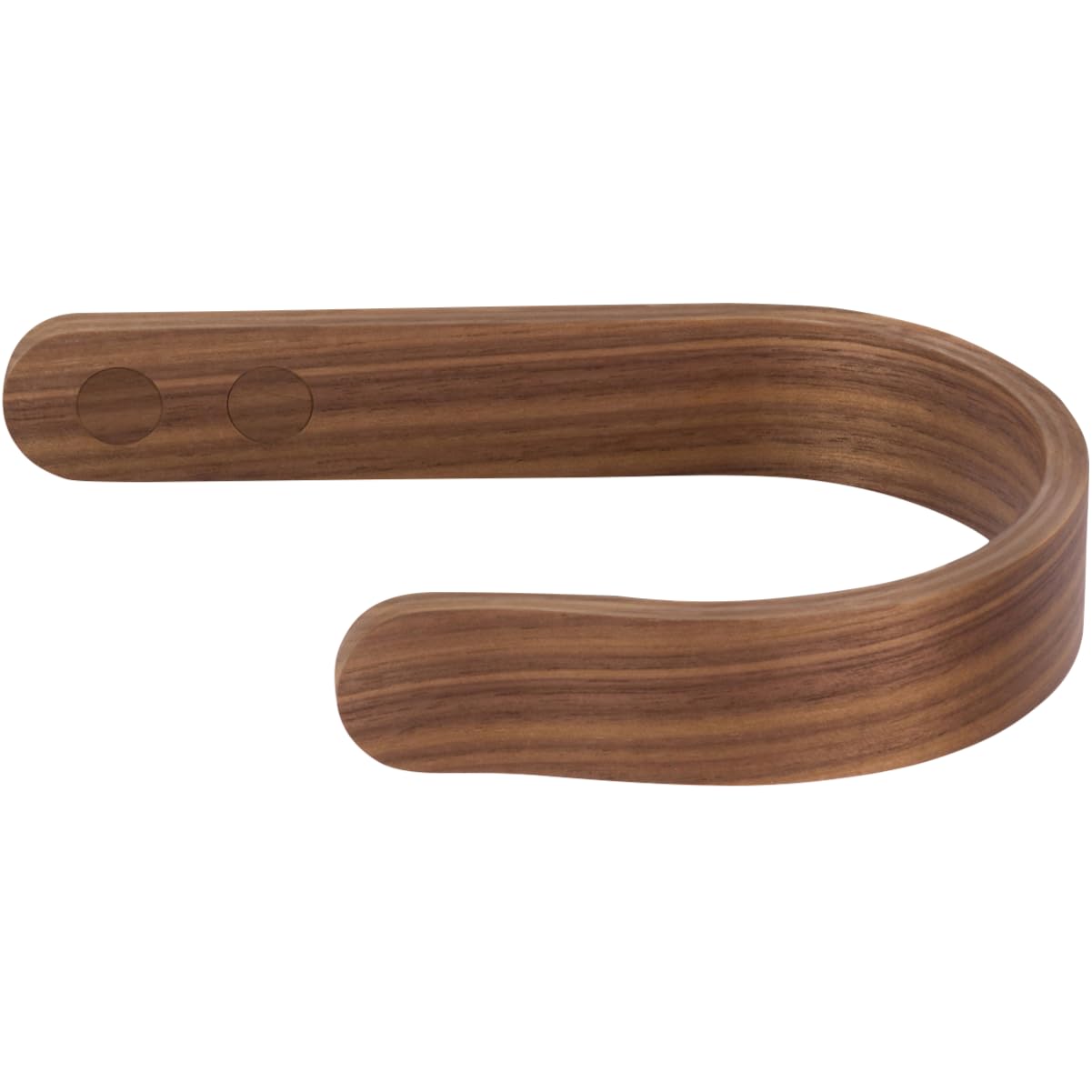 2 x Waveply Wood Curtain Holdbacks Plywood Drapery U Shaped Hook Tiebacks for Wall (Walnut)