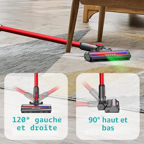 Brush with Soft Roller for Dyson V7 V8 V10 V11 V15 Replacement Floor Tip Soft Roller Replacement Front Lights for Hard Floors like Parquet, Wood Floor, Laminate, Tile