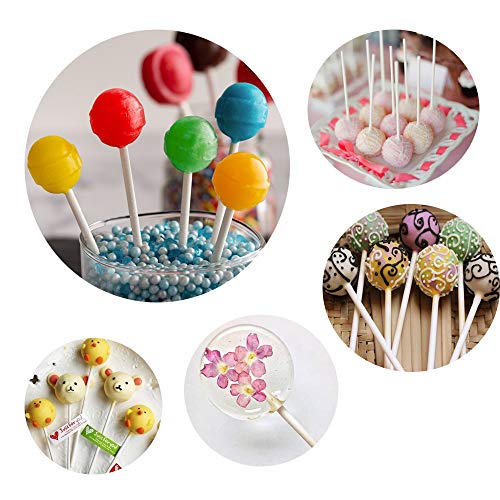 300 Count White 4 Inch Lollipop Sticks,Sucker Stick for Cake Pops,Cookies,Candy,Chocolate,Party
