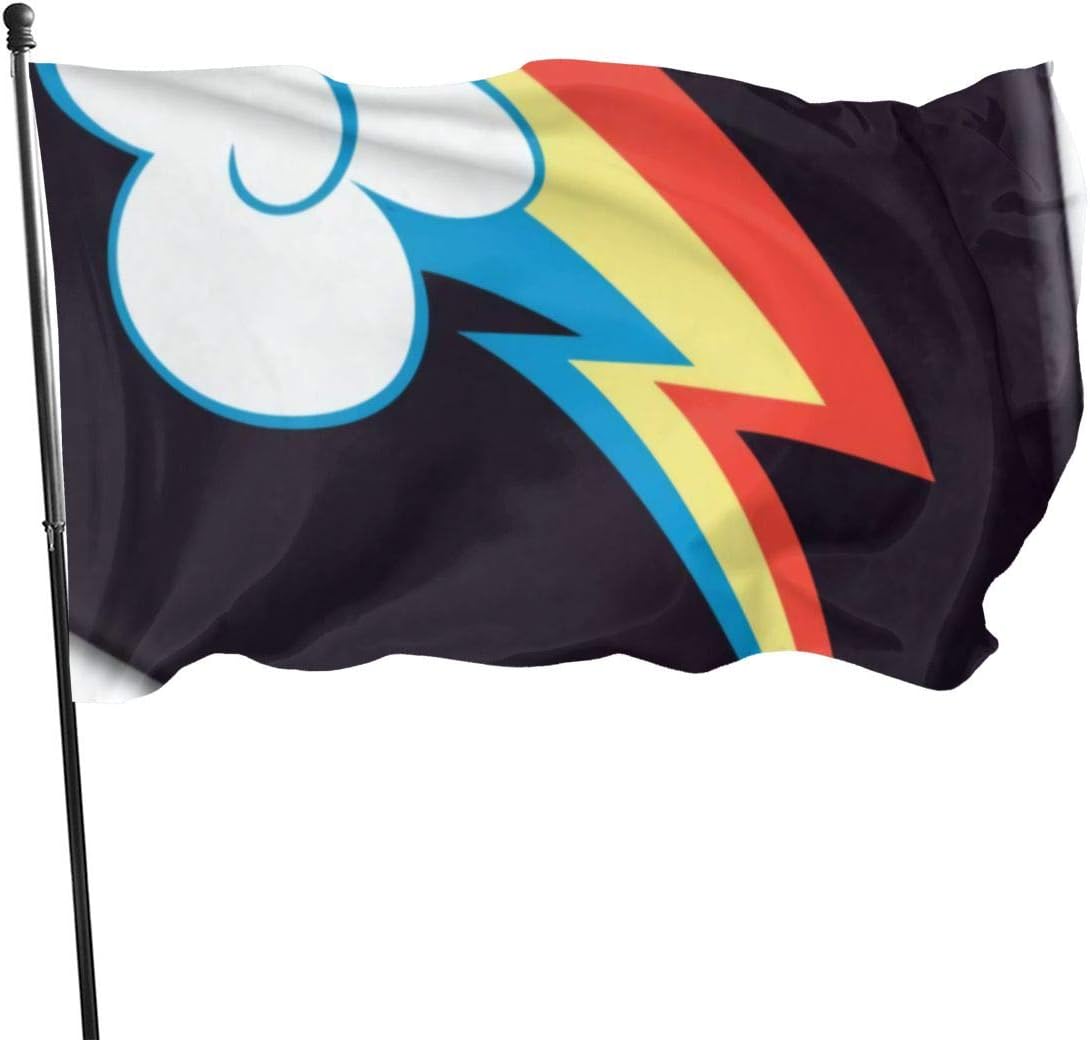 NA Flag 3x5 Feet with Brass Grommet Double Stitch Retro Stripe Banner Garden Flag House Breeze Decorations for Indoor Outdoor Boat-Rainbow Dash