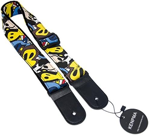 Ukulele Strap 1.5'' Adjustable Ukulele Shoulder Strap with Leather Ends &amp; Uke Strap Lock Button Free For Soprano Concert Tenor Baritone by KENPMA