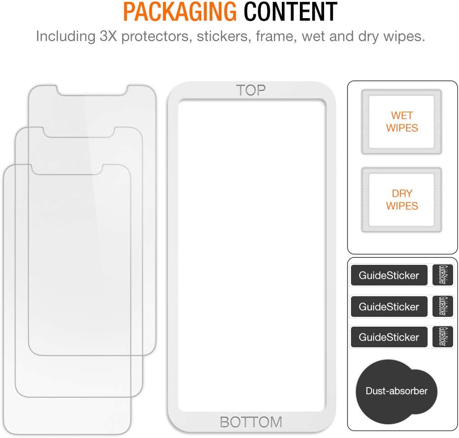 Trianium (3 Packs) Screen Protector Designed for Apple iPhone 11 Pro Max, iPhone XS Max (6.5" 2018) Premium HD Clarity 0.25mm Tempered Glass Screen Protector Easy Installation Alignment Case (3-Pack)