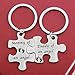 bobauna Miscarriage gift Puzzle Keychain Set Of 2 Baby Memorial Jewelry For Infant Loss (mommy/daddy angel)