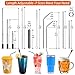 11 Packs Collapsible Reusable Drinking Straws Set, 3 Telescopic Stainless Steel Metal Straw with Case, 8 Dishwasher Safe Long Straws for 30oz 20oz Tumbler Cups, Include Cleaning Brushes & Pouch