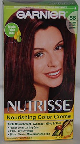 Gray Hair Coverage, Garnier Nutrisse Nourishing Color Creme Hair Color 56 Medium Reddish Brown NEW