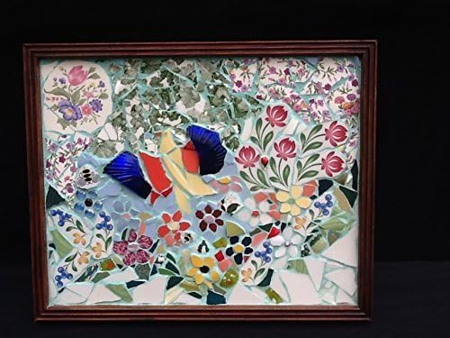 Bird in Flowers Mosaic Wall Hanging Picture Home Decor
