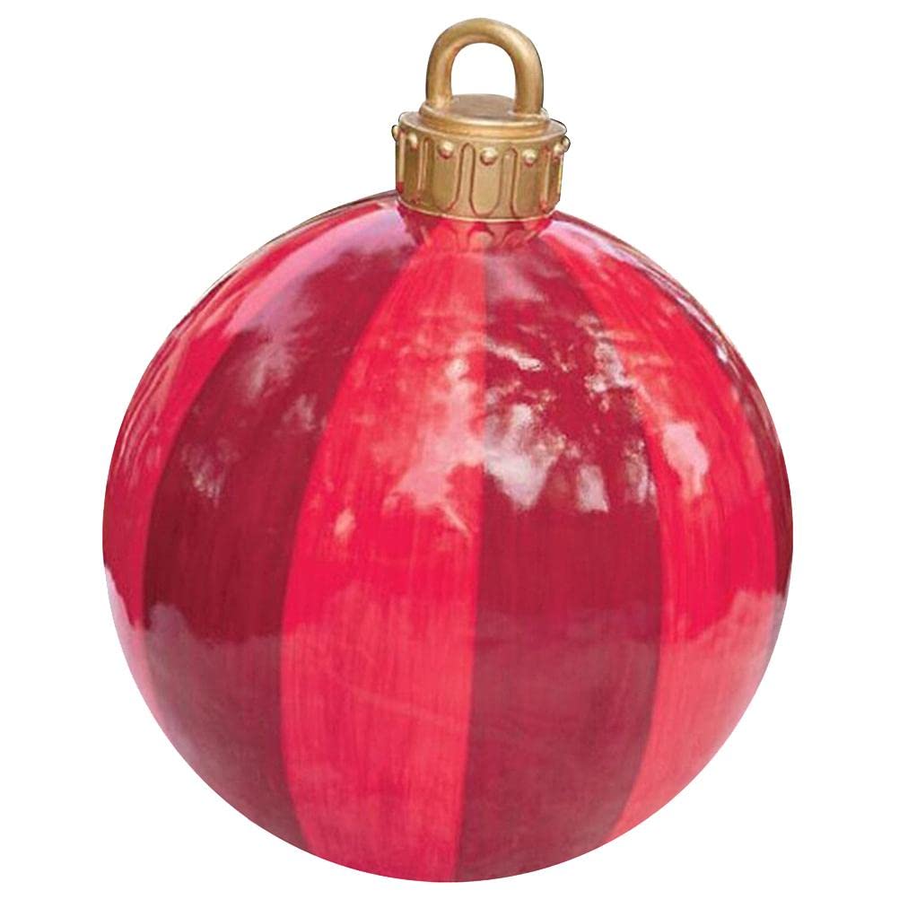 Settoo Christmas Balls 60cm Christmas Tree Ornaments Inflatable Balls Personalized Giant Christmas Balls for Garden Decoration Ornaments Inflatable Balls