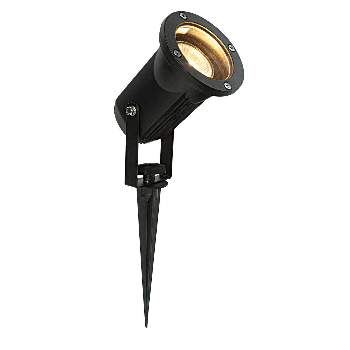 OPAZ Modern GU10 Outdoor Garden LED Compatible Spike Ground Mount or Wall Light IP65 Matt Black