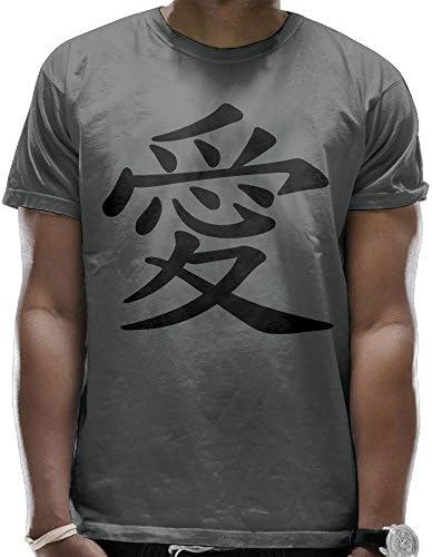 Kanji Love Fashion Men's Round Collar Short Sleeves