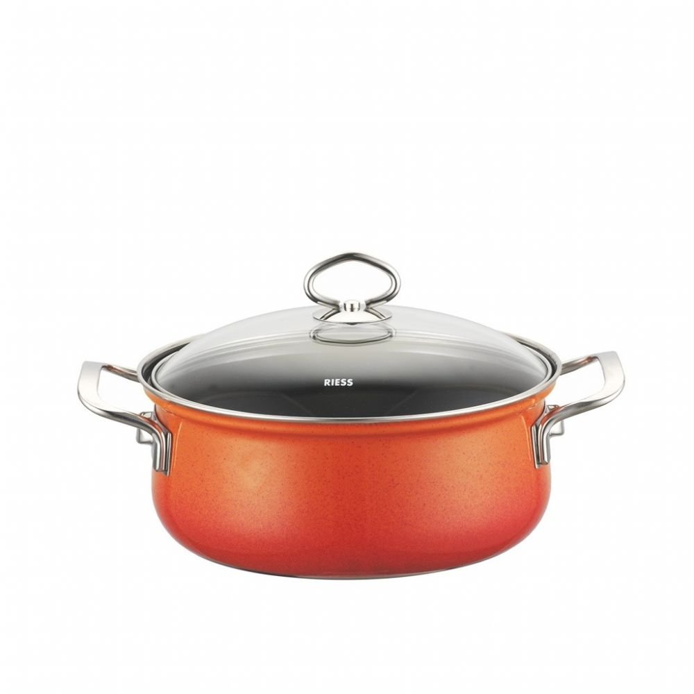 Riess Nouvelle-Corall Casserole with Glass Lid 20 cm, Diameter- /2 Litre Maroon