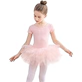 EASTBUDDY Ballet Dress for Girls,Toddler Dance Leotard with Tutu Skirt Short/Long Sleeve Ballerina Outfit