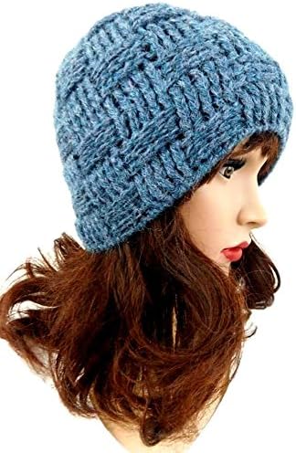 Blue Beanie Handmade Women's Alpaca Hat