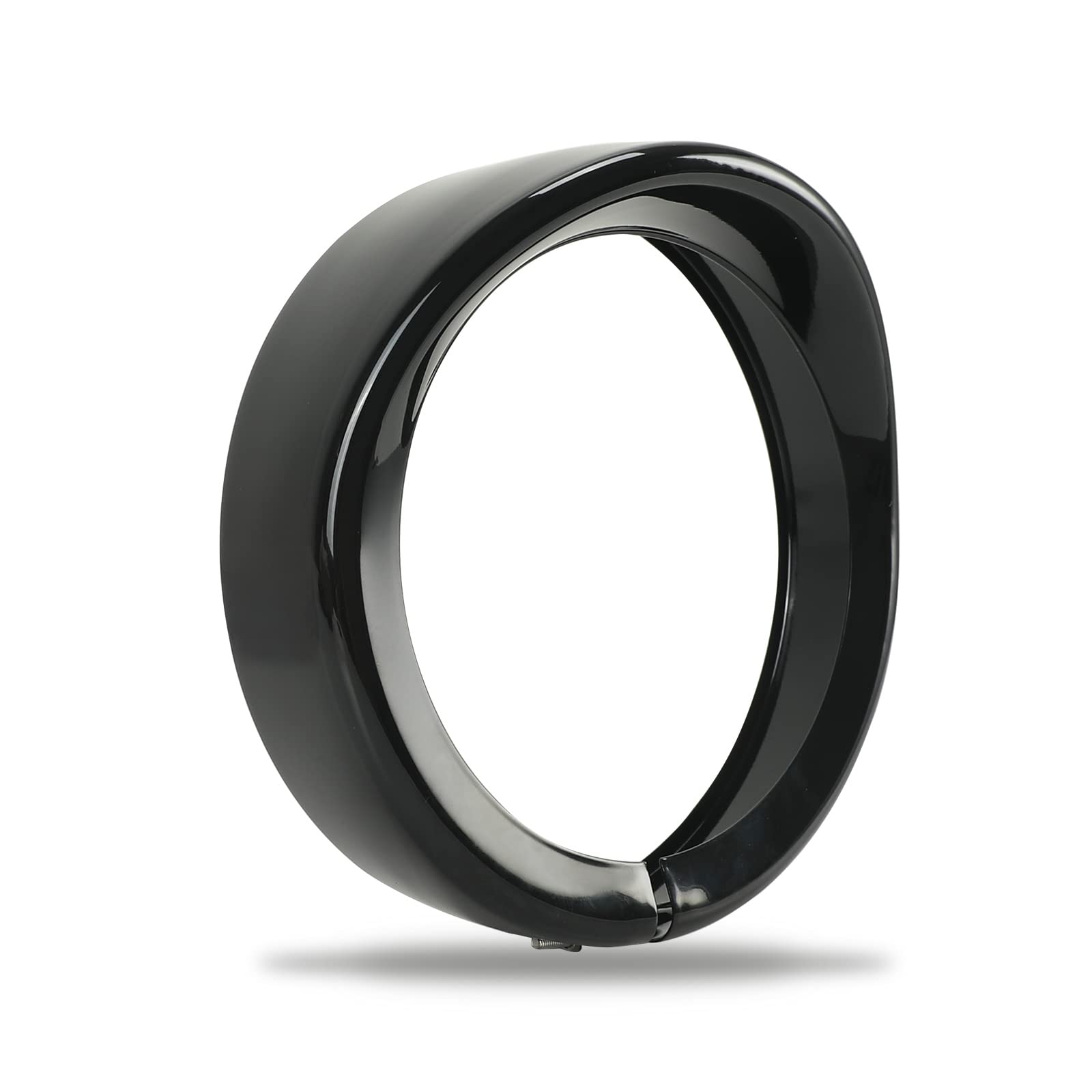 Photo 1 of SUNPIE 7" Headlight Visor Trim Ring Motorcycle Headlamp Frenched Rings Decorate Accessories Compatible with Harley Trike Road King Touring Electra Glide Heritage Softail (Gloss Black)