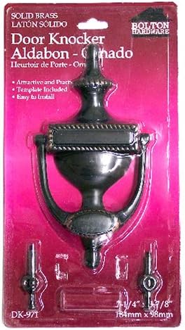 BOLTON Solid Brass Door Knocker In Oil Rubbed Bronze Finish