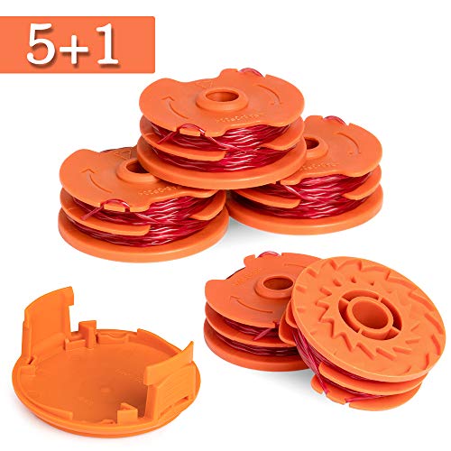 FutureWay String Trimmer Replacement Spool Line 0.065” Compatible with Worx WA0007 WG105 WG106 WG108, Weed Eater String Autofeed 50019417 Cap, Cordless Trimmer Edger Line 2 x 16ft, 5 Spools + 1 Cap - Thumbnail 7