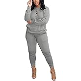HBQ Womens 2 Piece Outfits Velvet Sweatsuit Sets Pullover V Neck Sweatshirt Baggy Sweatpants Tracksuits Lounge Sets-L-Blue