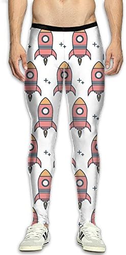 GBYU Starship Rocket Pattern Mens Fashion Sports Pants Tight Active Joggers