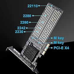 GLOTRENDS Dual M.2 PCIe NVMe X4 Adapter with PCIe