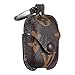 Gift-Hero Compatible with Airpods 1&2 Case,Luxury Classic Leather Shockproof Airpod Cover Designer Stylish Fashion Fun Cool Chic Keychain Design Skin Cases for Girls Man Woman Air pods(Brown Logo Bag)