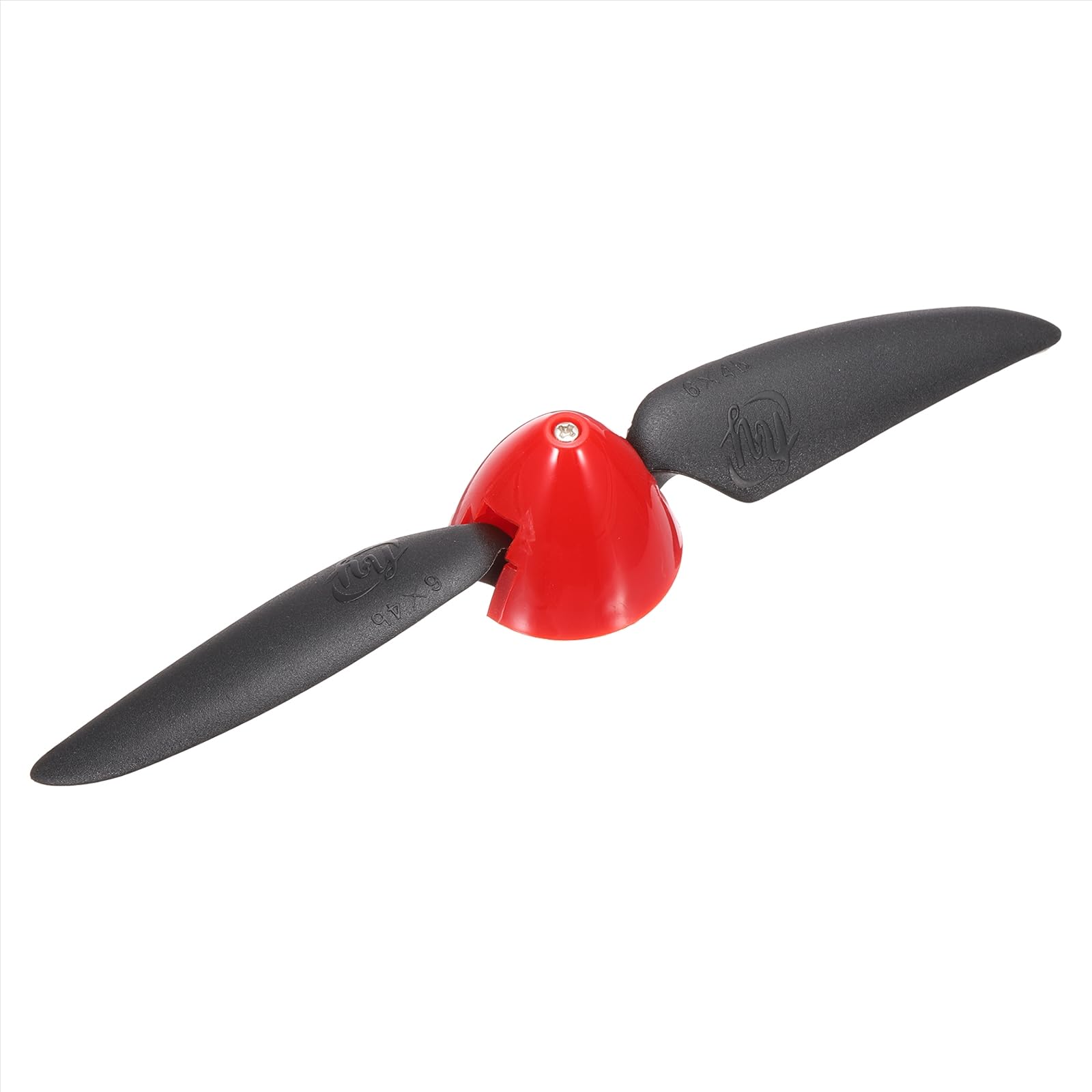 sourcing map 6x4 Inch RC Plane Propeller, RC Folding Propellers Spinner Size D30.5xH25mm 3mm Motor Shaft Dia 2-Vane with Nylon Plastic Spinner for Airplane Helicopter(Black Red)