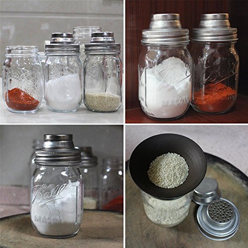 2 Piece 16 Oz Mason Jar and Stainless Steel Cocktail Shaker Set, Mason Jar Shaker Lid with Silicone Seals for Regular Mouth Mason, Ball, Canning Jars, & Stainless Steel Jigger and Muddler - Thumbnail 5