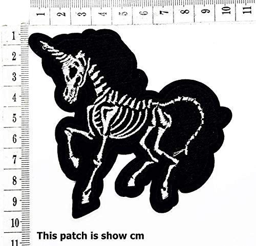 1 Skeleton+Unicorn+Cartoon+Embroidren+Applique