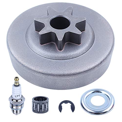 Adefol 7 Teeth Clutch Drum Needle Bearing Kit for Stihl 034 036 039 MS310 MS360 MS390 034 Chainsaw Replacement Parts with Clutch Washer Clip Spark Plug for 1125 640 2000, 1125 640 2004