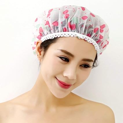 ARTHU Set of 3Pc Reusable Waterproof Elastic Eva Free-Size Bathroom Shower Caps for Home Use/Salons/Spa/Hair treatment/Beauty Parlors for Both Men and Women Bathing Accessory-Multi Color