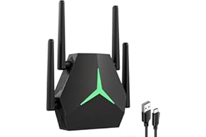 WiFi Extender with USB-C, AC1200 Dual Band Signal Booster & Repeater, Covers Up to 12000 Sq.ft and 50 Devices, 4 High-Gain An