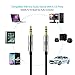 Audio Cable, TechRise 2.5 Meter Nylon Braided Premium Auxiliary Aux Audio Cable Cord for Headphones, iPods, iPhones, iPads, Home / Car Stereos and More - Black