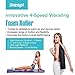 Ikeepi 4 Speed Vibrating Foam Roller Rechargeable Deep Tissue Massage For Trigger Point Release Muscle Massage Myofascial Release Alleviates Workout Pain, Cellulite, Lactic Acid with Free Storage Bag