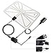 TV Antenna,2018 Upgrade Digital TV Antenna Best 50+ Miles Range with Amplifier Signal Booster for Indoor,UL USB Power Supply and 16.5FT High-Performance Coax Cable-1080P 4K Ready for FUN-Transparent