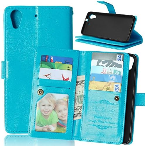 HTC Desire 626 5.0Inch Wallet Case,PU Leather Magnetic Closure Flip Stand Wallet Cover Case with 9 Card Slot Cash Clip Stand Holder