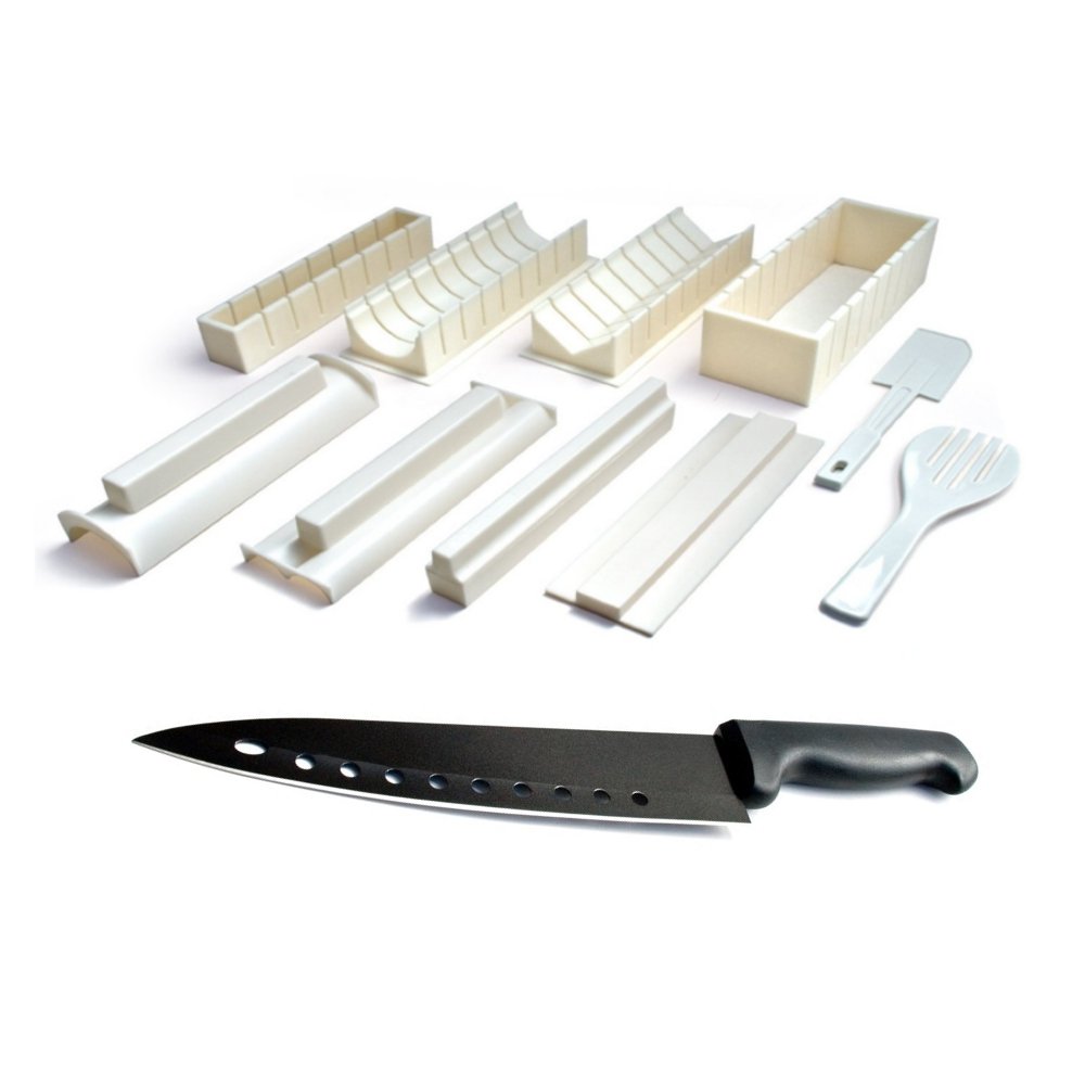 Sushi Master Sushi Kit – Easy to Use DIY 10 Piece Sushi Making Kit with 8 Inch Non Stick Sushi Chef Knife