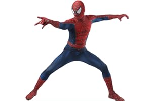 JALYCOS Adult Halloween Superhero Costume, 3D Spandex Bodysuit with Mask, Cosplay Jumpsuit