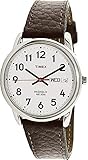 Mens Timex T20041Mns Easy Reader Brwn Lthr Strp White Dial,, Day/Date Arabic num